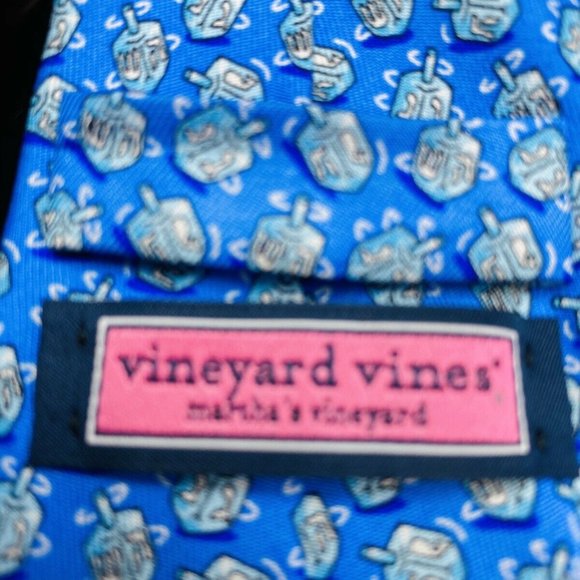NWT Vineyard Vines Necktie Boy's "DREIDEL" Blue - Picture 5 of 7